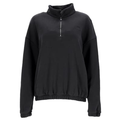Toteme Half Zip Pullover Sweater in zwart katoen