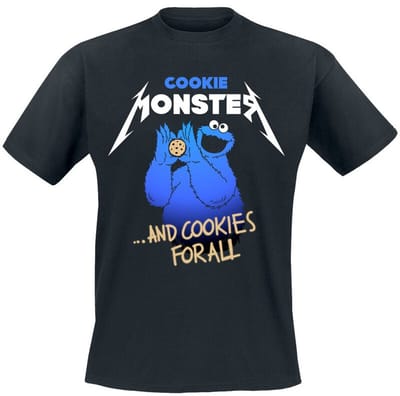 Sesame Street T-shirt - Cookie Monster ... And Cookies For All - S tot 5XL - voor Mannen - zwart