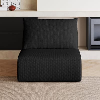 HAUSS SPOLE Fauteuil - 1-Zits Loungebank - Zonder Montage Direct Klaar - Voor Woonkamer En Slaapkamer - Stof - Zwart