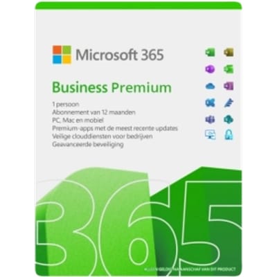 Microsoft 365 Business Premium | Jaarabonnement | 1 Gebruiker | 15 Apparaten