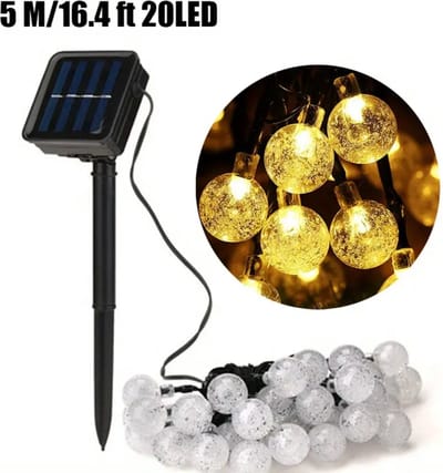 Bovista Tuinverlichting - Tuinlampen - Buitenverlichting - Tuin Verlichting - Led Lamp - Licht - Op Zonneenergie - Solar - Warm Wit - 5 Meter