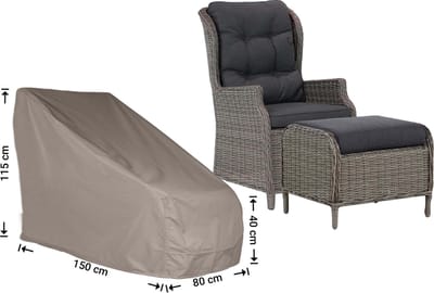 Raffles Covers Tuinstoelhoes - 150 x 80 H: 115 cm - RADJC150 - Waterdicht - Ademend - UV-bestendig - Elastisch rijgkoord - Beschermhoes tuinmeubelen