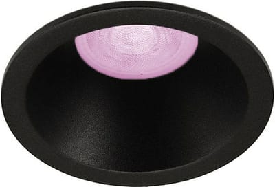 Inbouwspot Rocco met Philips HUE White and Color - spot - Zwart - rond verdiepte spot - Voor binnen / woonkamer / keuken / slaapkamer - IP20 - GU10 - Buitendiameter: 82MM - boorgat: 71-73MM - min. Inbouwdiepte: 95MM