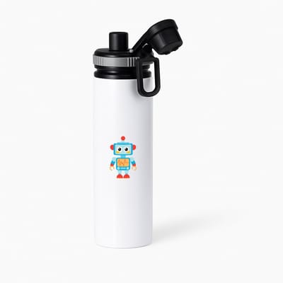 Hacebo® - Robot waterfles met draaidop grijs - Kind - baby's - speelgoed - cadeau voor een kind - peuter - water fles - 850ML