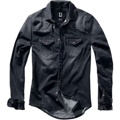 Brandit Denim shirt - Riley Denimshirt - S tot 5XL - voor Mannen - zwart