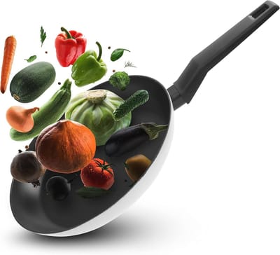 Braadpan 24 cm - Antiaanbakpan van 90% gerecycled aluminium - Ergonomische handgreep - Geschikt voor inductiekoken