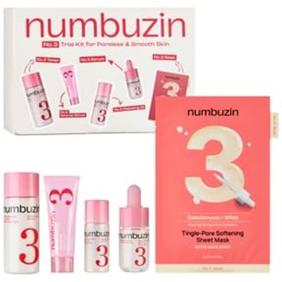 numbuzin - No.3 Trial Kit for Poreless & Smooth Skin 5 pcs