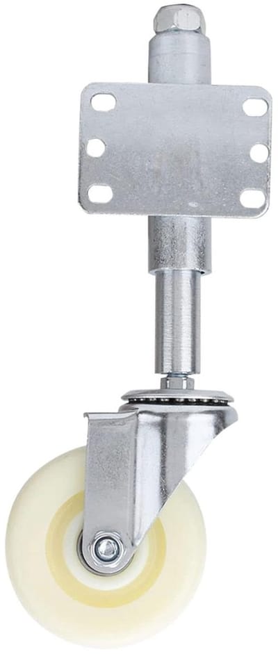 Geveerde zwenkwiel met nylon behuizing, 10,2 cm diameter, veerbelast, 440 lbs draagvermogen, poortrol