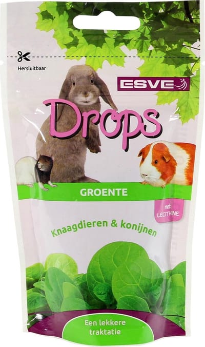 ESVE Knaagdier drops mix | 8 smaken | aanvullend diervoeder | 75 g Groente