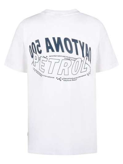 Petrol Industries - Jongens Backprint T-shirt Shoreline - Wit