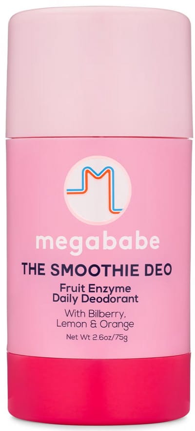 Megababe The Smoothie Deo – Dagelijkse Deodorant met Fruit Enzymen – Bilberry, Citroen & Sinaasappel – 75g