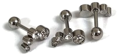 Aramat Jewels | Piercings | Zirkonia Helix piercing Bar met Schitterende Steentjes | | | |10mm | Staal | Volwassenen | Verkleurd niet
