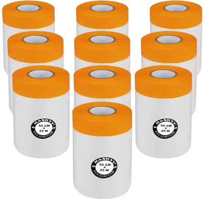 10x Schildersafdekfolie met Afplakband 55 cm x 25 m - Schilderen en Afdekken