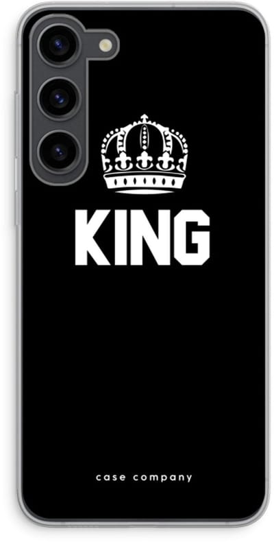 Case Company® - Hoesje geschikt voor Samsung Galaxy S23 Plus hoesje - King zwart - Soft Cover Telefoonhoesje - Bescherming aan alle Kanten en Schermrand