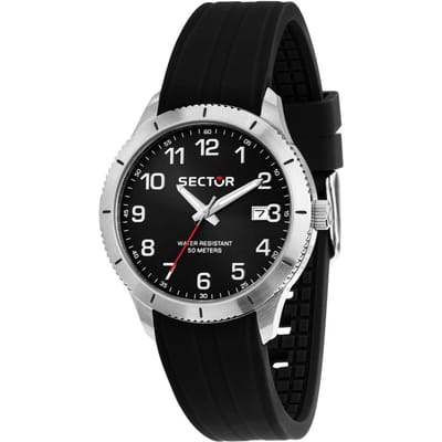 Sector 270 Siliconen Band Zwarte Wijzerplaat Quartz R3251578014 Herenhorloge zwart