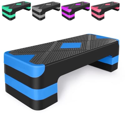 Linkforu - Stepbank - Aerobics Step - Verstelbare Hoogte - Antislip - Schokabsorberend - Tot 250 Kg - Fitness Platform