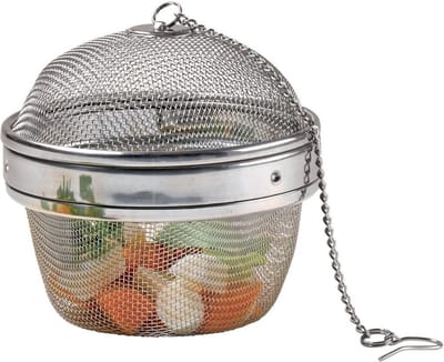 Kruidenzeef Edelstaal 9 cm - Kruidenbuil - Kruidenfilter - Kruidenei - Kruidenbol - Theezeef