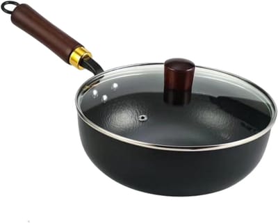 Japanse Wok - Koekenpan IJzer - Thuis Koken - Handgesmeed IJzer - 40 x 20 x 10 cm - Zwart