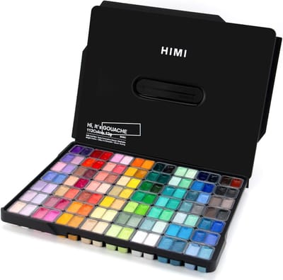 HIMI - Gouache - Twin split cups - set van 112 kleuren - 12g - Black
