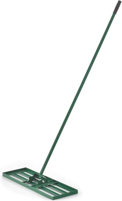 KOMFOTTEU Gazonnivelleringhark, levelling-rek met 170 cm ergonomische handgreep, vlakvlakker, gazonschep, gazongereedschap voor golf, tuingras, achtertuin, 91 x 25 cm