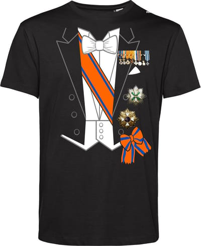 T-shirt Koning Kostuum | Koningsdag kleding | oranje t-shirt | Zwart | maat XS