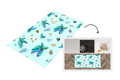 Keukenloper - Loper keuken - Regenboog - Schildpad - Vis - Water - Patronen - 120x60 cm - Keukenloper vinyl