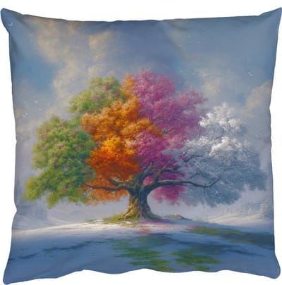 Sierkussens - Kussentjes Woonkamer - 50x50 cm - Boom - Seizoenen - Winter - Landschap
