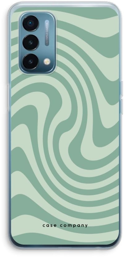 Case Company® - Hoesje geschikt voor OnePlus Nord N200 5G hoesje - Swirl Groen - Soft Cover Telefoonhoesje - Bescherming aan alle Kanten en Schermrand