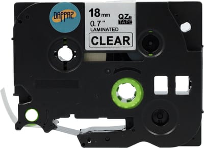 Dappaz - Brother Labeltape TZe-141 Compatible - Zwart op Transparant - 18 mm x 8 m - Geschikt voor de Brother P-touch - 1 stuks