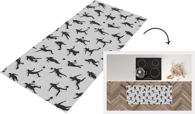 Keukenloper - Loper keuken - Voetbal - Sport - Patronen - 120x50 cm - Keukenloper vinyl