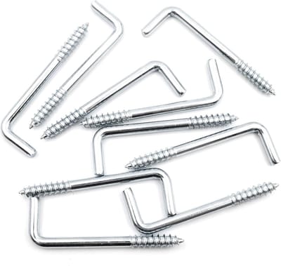 Dailygoods - Set van 10 Rechte Schroefhaken voor Muur en Plafond