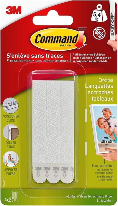 Fotomontagestrips M - 8 Witte Strips tot 5,4 kg Draagkracht
