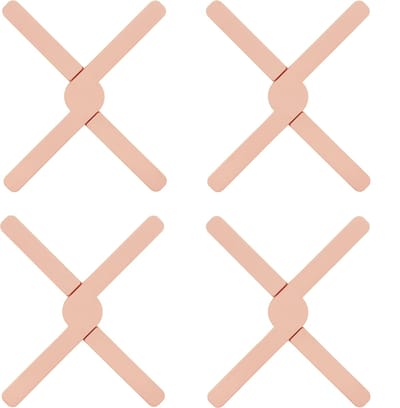 Krumble Pannenonderzetter - Opvouwbare Siliconen pannenonderzetter - Pan onderzetter - Pannenrooster - Opvouwbaar - Set van 4 - Roze