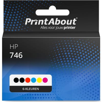 PrintAbout huismerk Inktcartridge 746 (P2V78/79/80/81/82/83A) 6-kleuren Multipack Geschikt voor HP