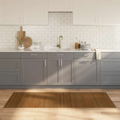 vidaXL - Vloerkleed - rechthoekig - 80x200 - cm - bamboe - bruin