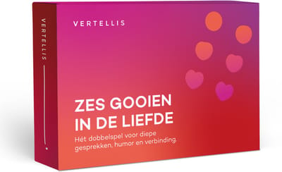 Vertellis Zes Gooien in de Liefde - Dobbelspel voor Koppels - Relatiespel en Spelletjes voor Volwassenen - Vragenspel voor Meer Liefde, Humor en Verbinding - Valentijn en Bruiloft Cadeau