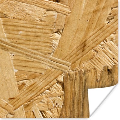 Poster Hout - OSB - Patroon - 100x100 cm XXL