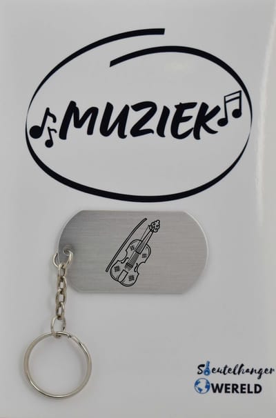 viool Sleutelhanger inclusief kaart - viool cadeau - viool - Leuk kado voor je vriend om te geven - 2.9 x 5.4CM