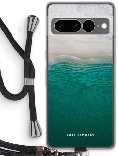 Case Company® - Hoesje met koord geschikt voor Google Pixel 7 Pro hoesje met Koord - Stranded - Telefoonhoesje met Zwart Koord - Bescherming aan alle Kanten en Over de Schermrand