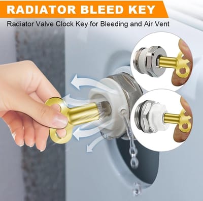 Radiator Ontluchtingssleutel - Radiatorsleutel Ontluchter - Verwarming Onderhoud - Corrosiebestendig Zinklegering - 4x 4mm Vierkant Gat - Goud