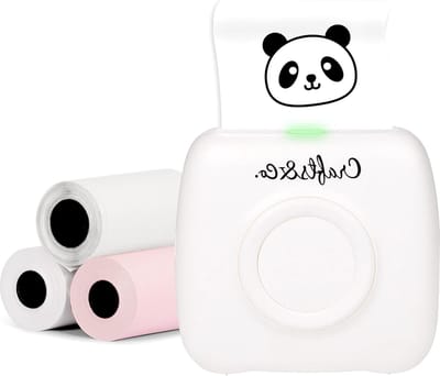 Portable Pocket Printer for Crafts - Mobile Photo Printer with 3 Rollers + App - Wireless/Mobile Phone Printer for Printing Photos and Labels Without Ink - Thermal Printer