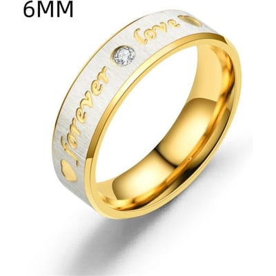 Nieuwe Forever Love Koppelring Voor Vrouwen Mannen Hart Roestvrij Staal Trouwring Mode Verloofd Feest Sieraden 12 beige