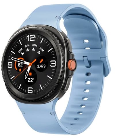 By Qubix - smartwatch bandje - Compatible Samsung bandje - Soft siliconen band - Maat: S/M - Lichtblauw - Geschikt voor Samsung Galaxy Watch 9 (40/44mm) - Watch 8 (40/44mm) - Watch 8 Classic (46mm)