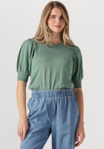 Minus Liva Knit Tee Tops & T-shirts Dames - Shirt - Groen - Maat XS