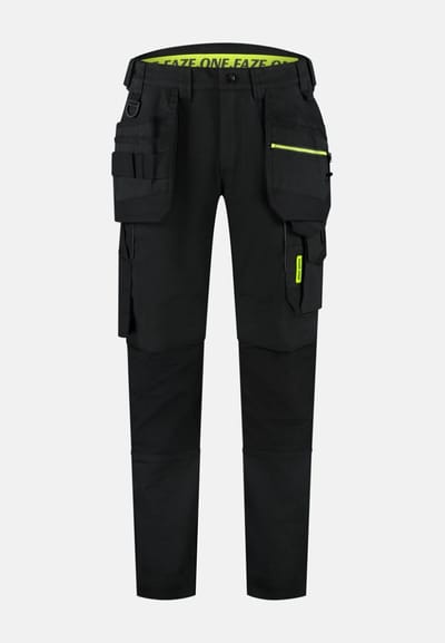 Faze.One Tracker 8K Denim Holster Werkbroek - Zwart/Zwart - Maat 44 | Stretch | Heren