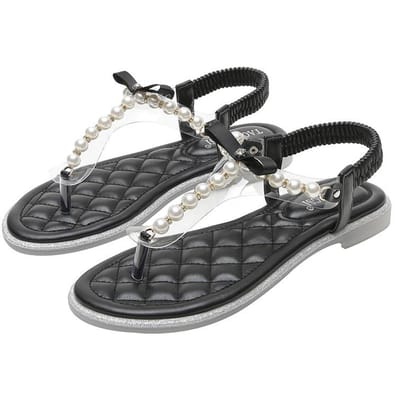 Teenslippers Gentle Style Parel Flipflops Flash Diamant Platte Schoenen Plus Size Sandalen voor Dames 33