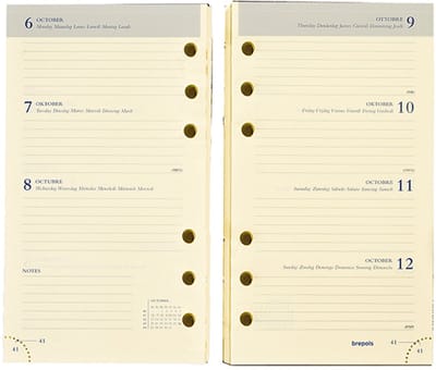 Brepols agenda vulling 2027 - BREFAX 17 [0.660] - 1 week op 2 pagina's - Weekoverzicht - 9.5 x 17 cm