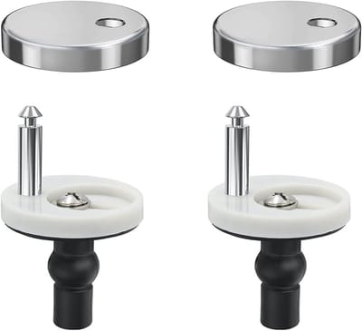 Toiletbril Scharnieren - Zitting Bevestiging - Toilet Reparatie - Softclose Functie - 2 Stuks - Zwart Zilver