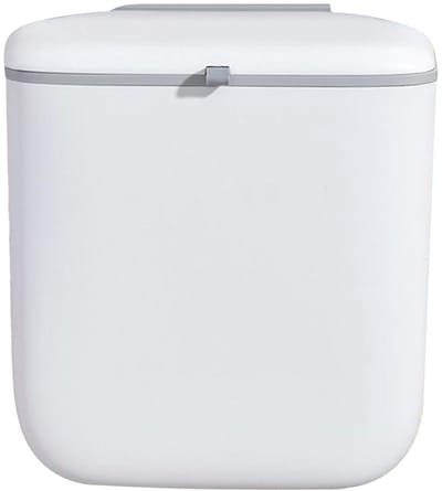 Compostbak Keuken - Afvalemmer Opvouwbaar - Ruimtebesparend Afval - Schuifdeksel Ontwerp - 10 Liter - Grijs