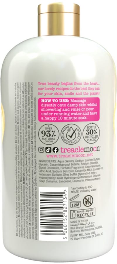 Treaclemoon - Bad en Douchegel Creamy Shea Butterfly - 2 x 500 ml - Voordeelverpakking